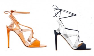 Alejandro Ingelmo Franca: kožené šněrovací sandálky s dlouhými tkaničkami, výška podpatku 100 mm, k dostání v e-shopu Alejandro Ingelmo