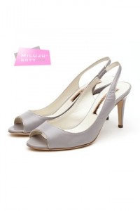 Šedivé svatební lodičky na nízkém podpatku Rupert Sanderson 2012 - Barin