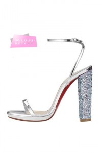 Stříbrné páskové boty Christian Louboutin - Au Palace