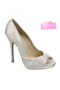 Krémové lodičky na podpatku Jimmy Choo - Gloss