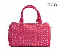 Růžová dámská kabelka s lebkami Marylin